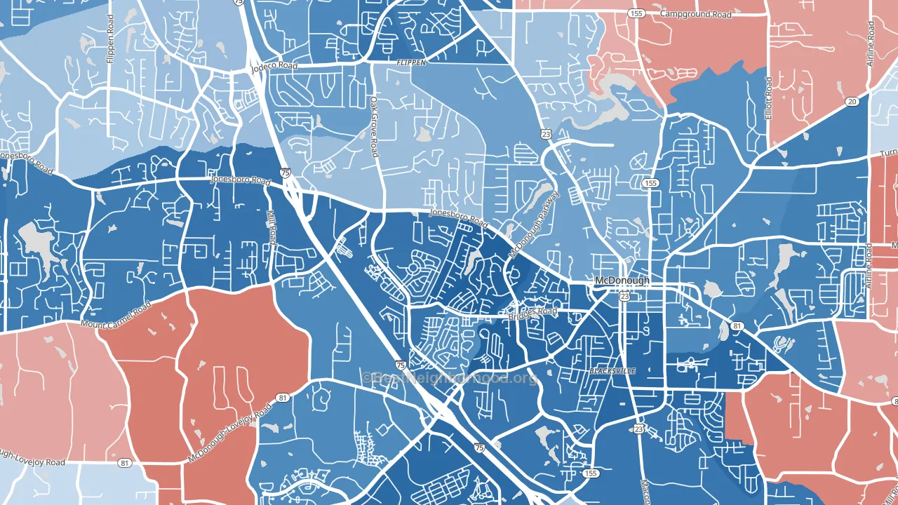 30253, GA block-group political-lean map