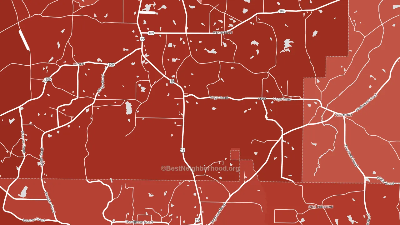 30256, GA block-group political-lean map