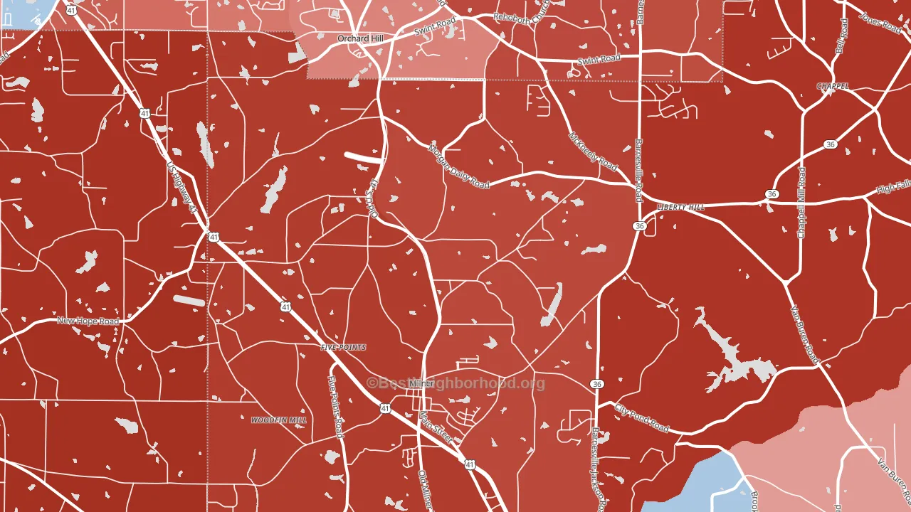 30257, GA block-group political-lean map
