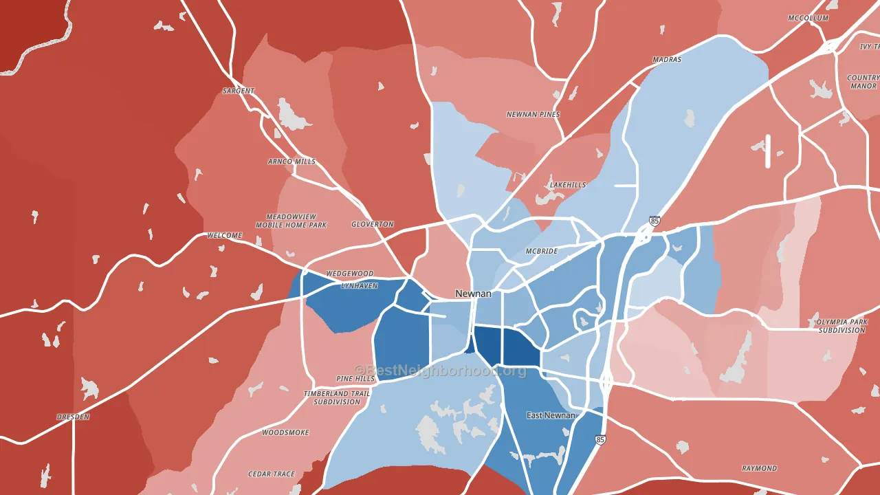 30263, GA block-group political-lean map