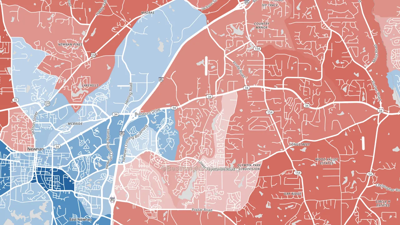 30265, GA block-group political-lean map