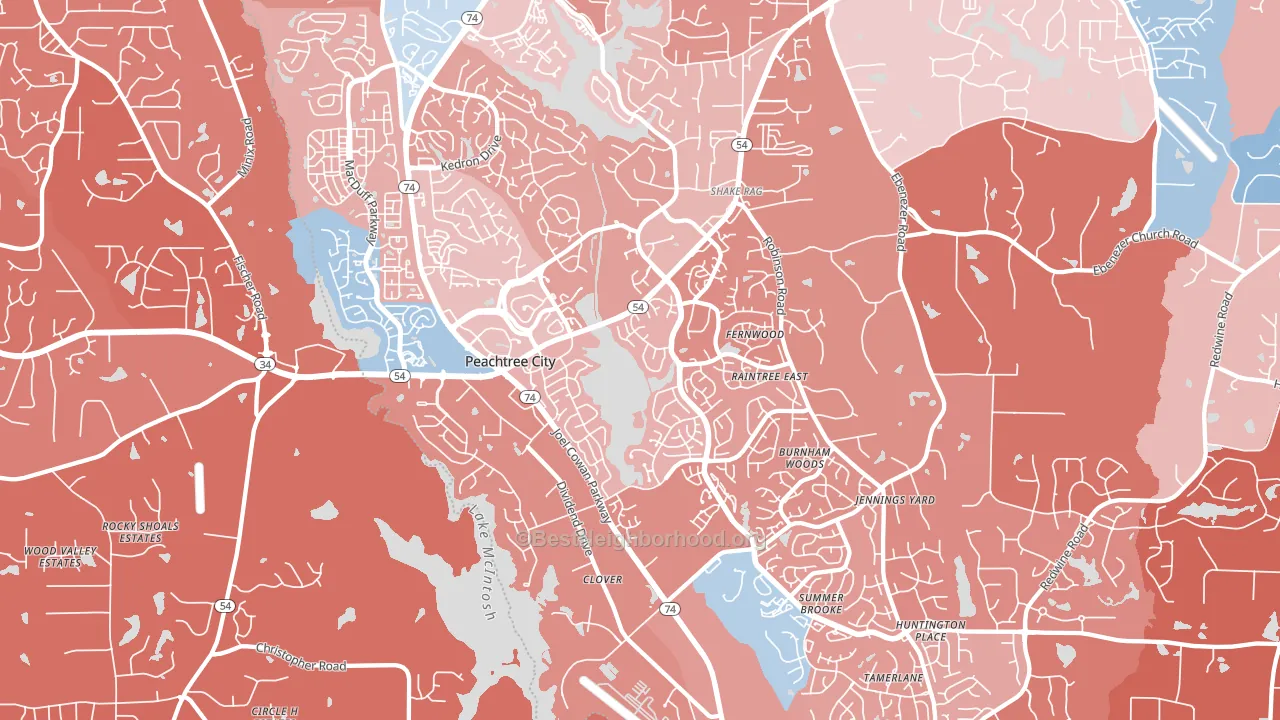 30269, GA block-group political-lean map