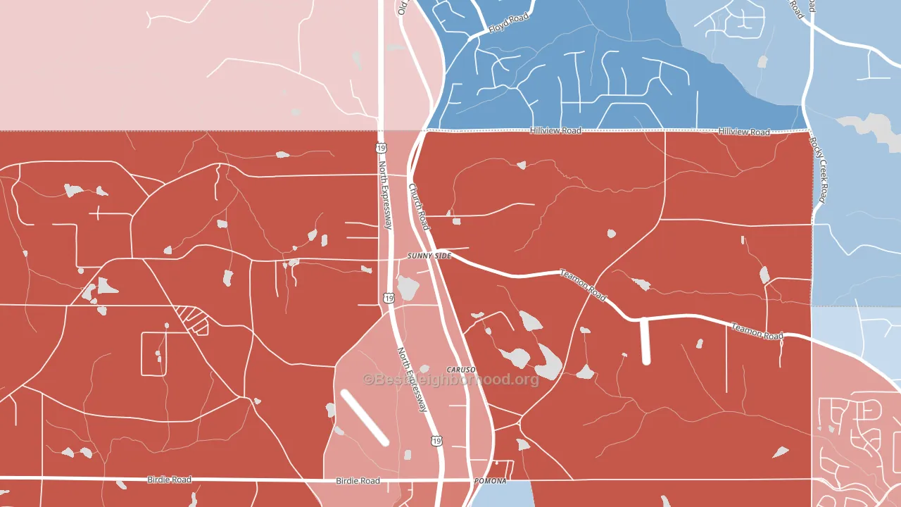 30284, GA block-group political-lean map