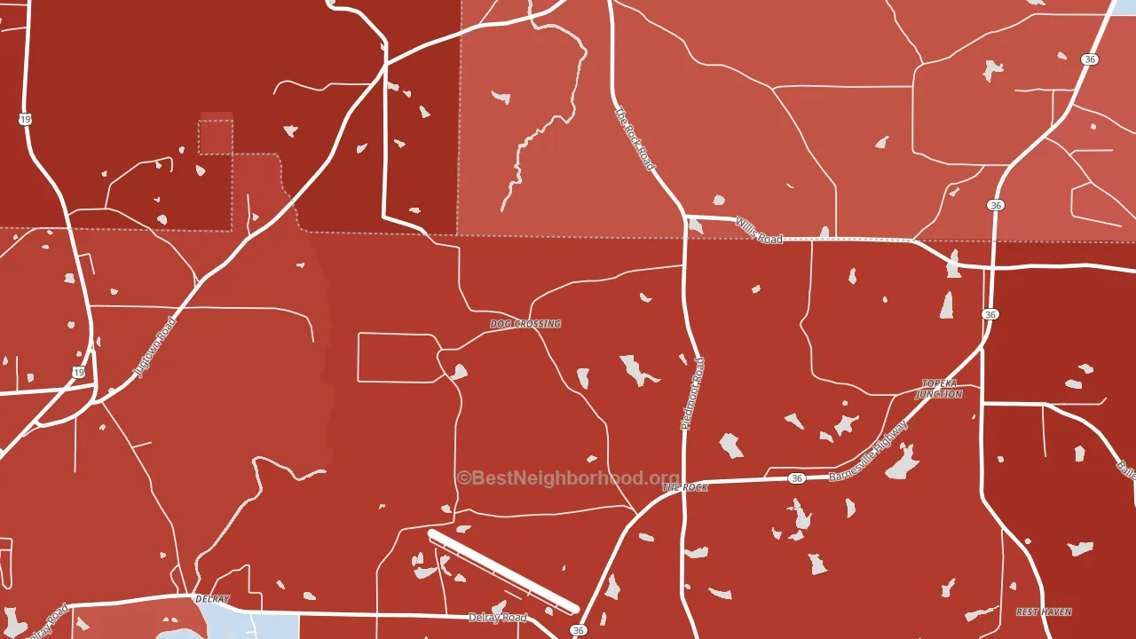 30285, GA block-group political-lean map