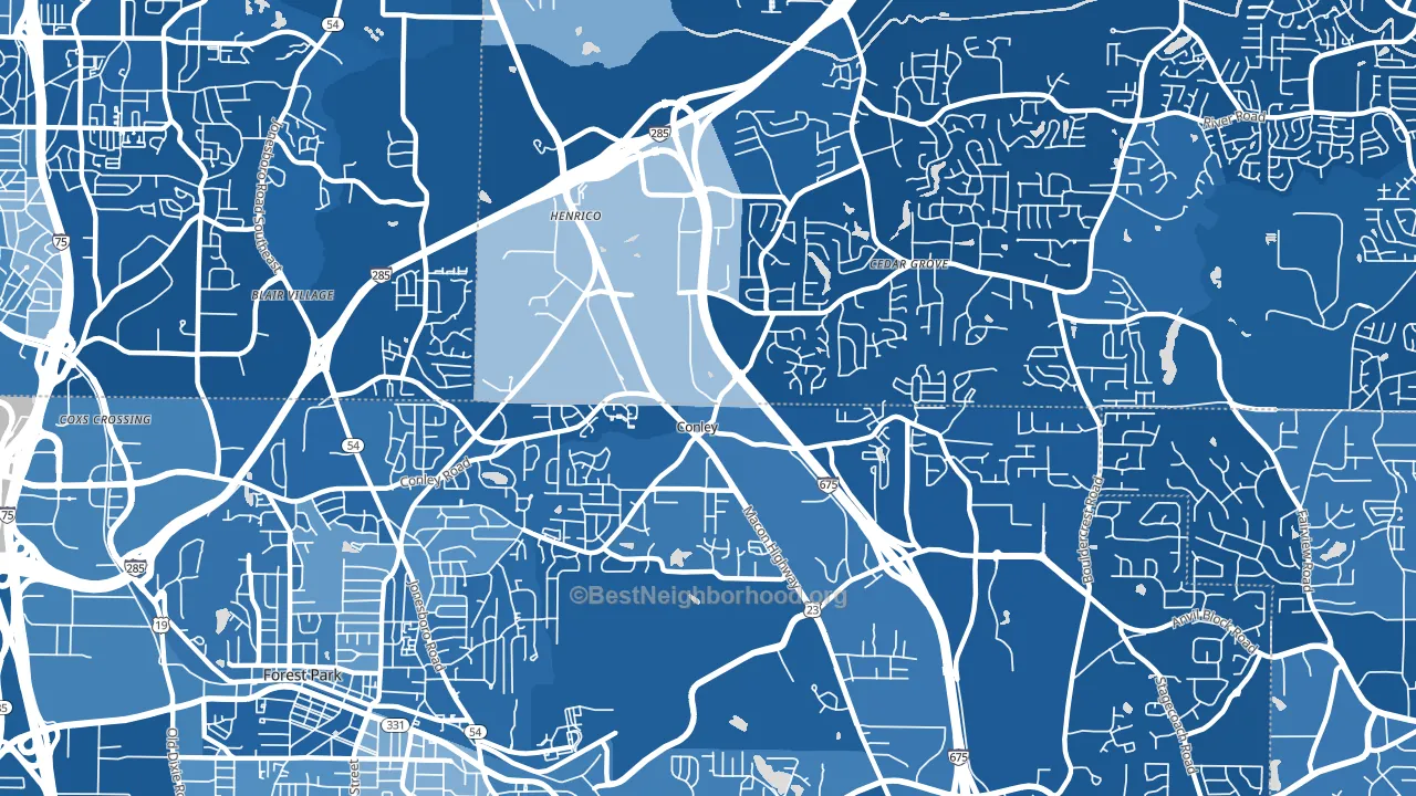 30288, GA block-group political-lean map