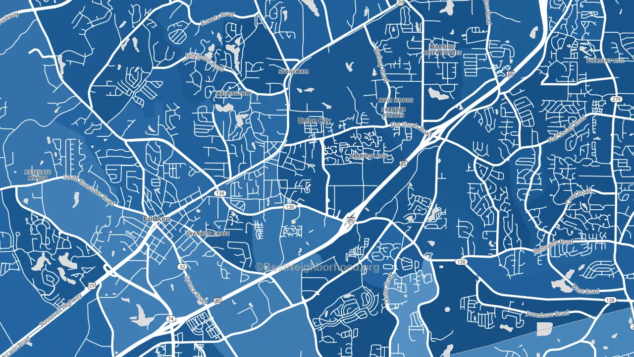 30291, GA block-group political-lean map
