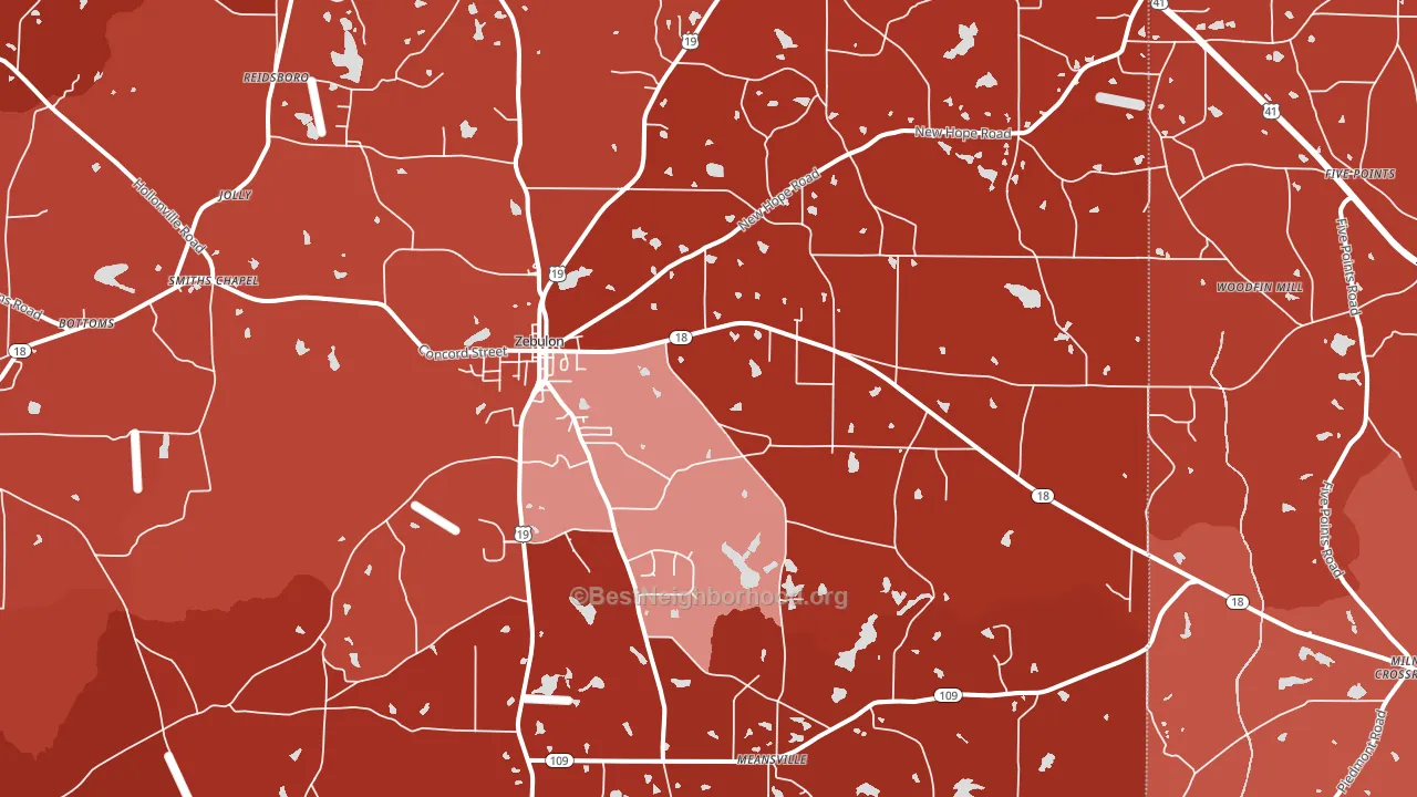 30295, GA block-group political-lean map