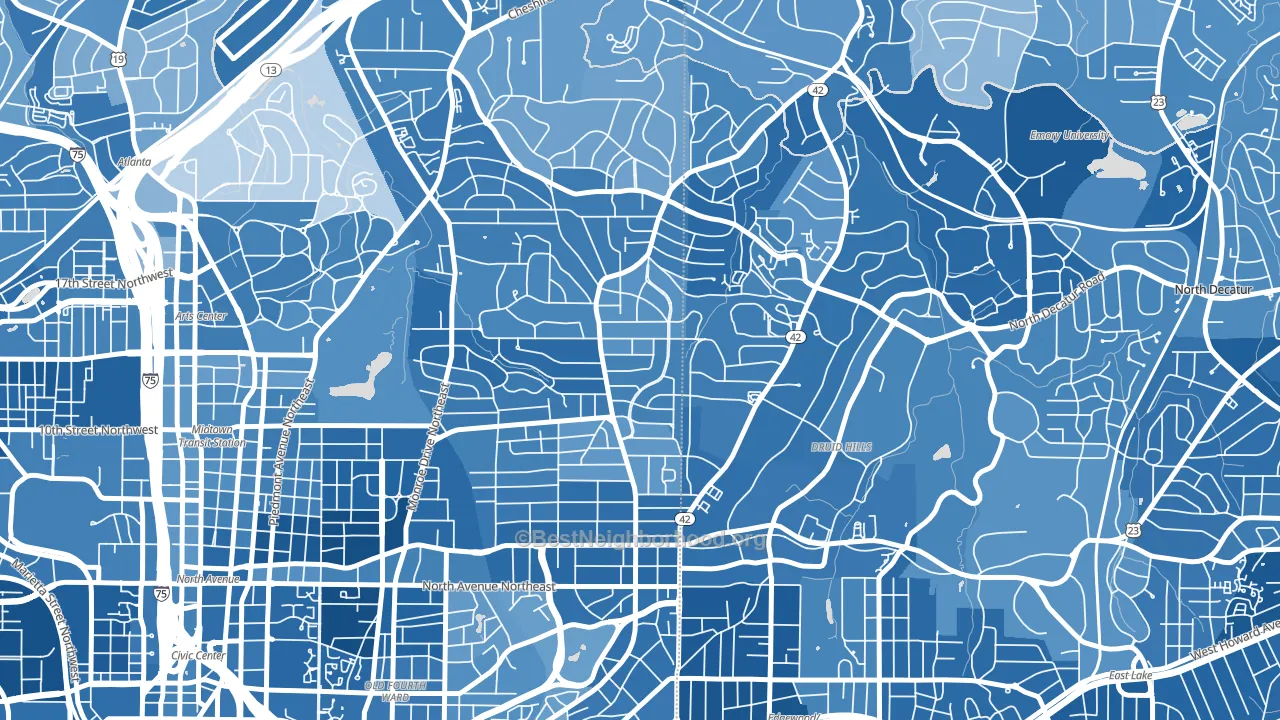 30306, GA block-group political-lean map
