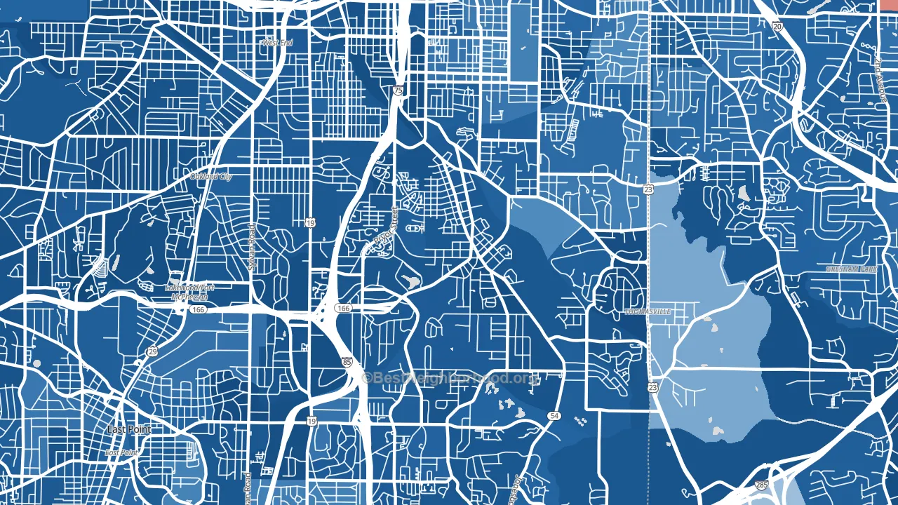 30315, GA block-group political-lean map