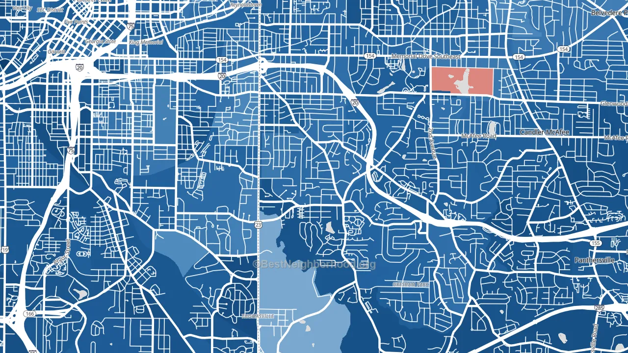 30316, GA block-group political-lean map