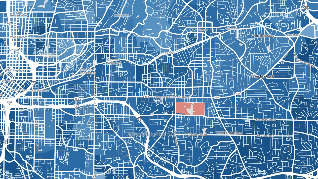 30317, GA block-group political-lean map