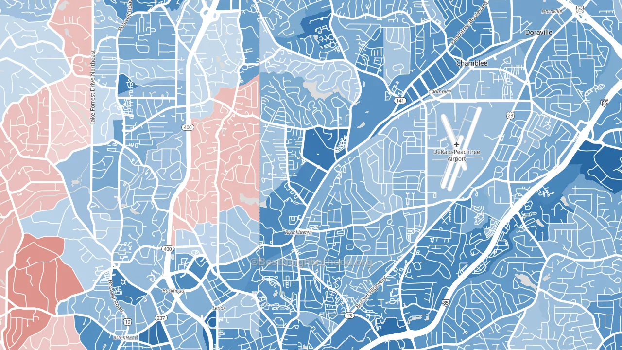 30319, GA block-group political-lean map
