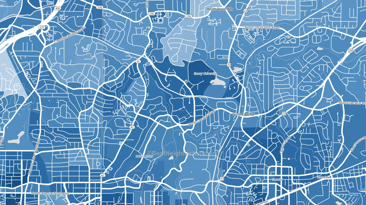 30322, GA block-group political-lean map