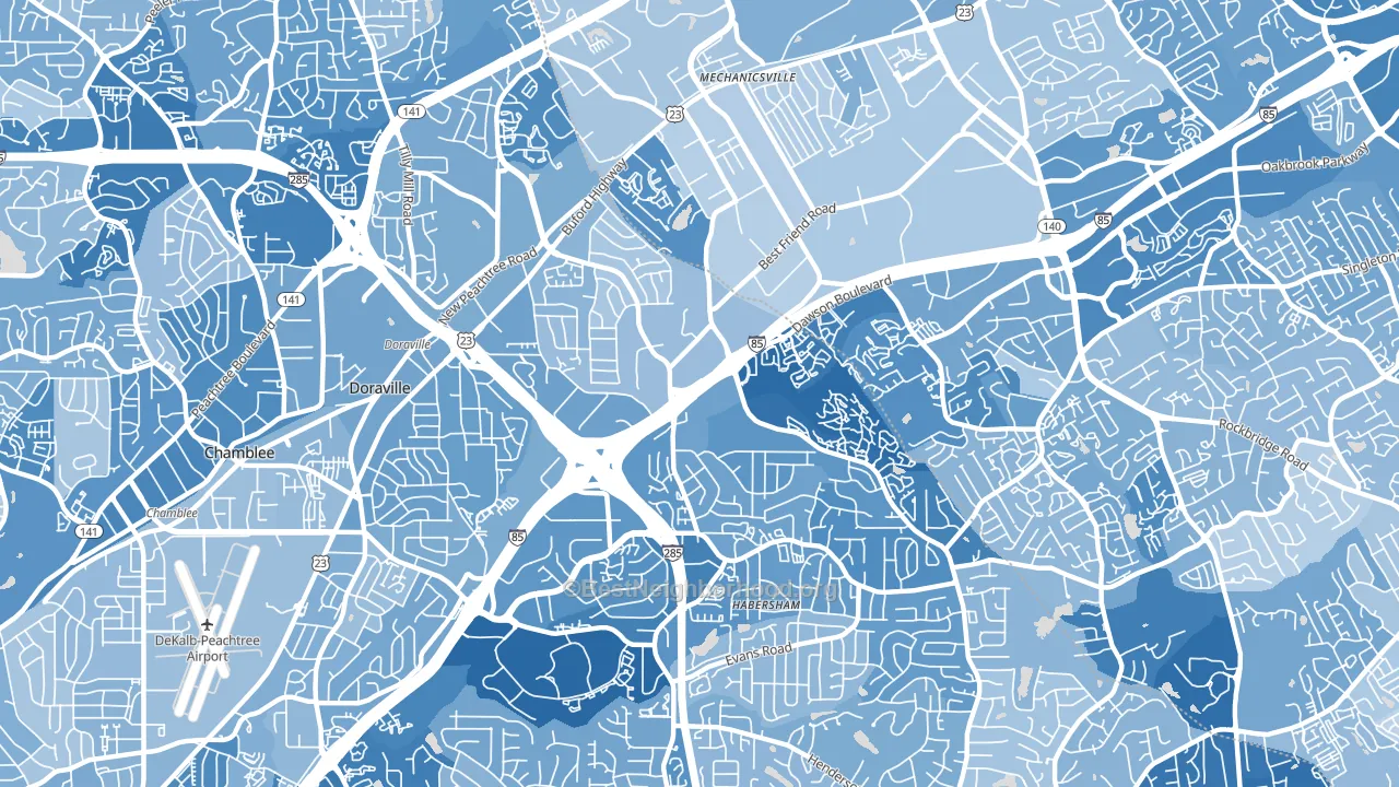30340, GA block-group political-lean map