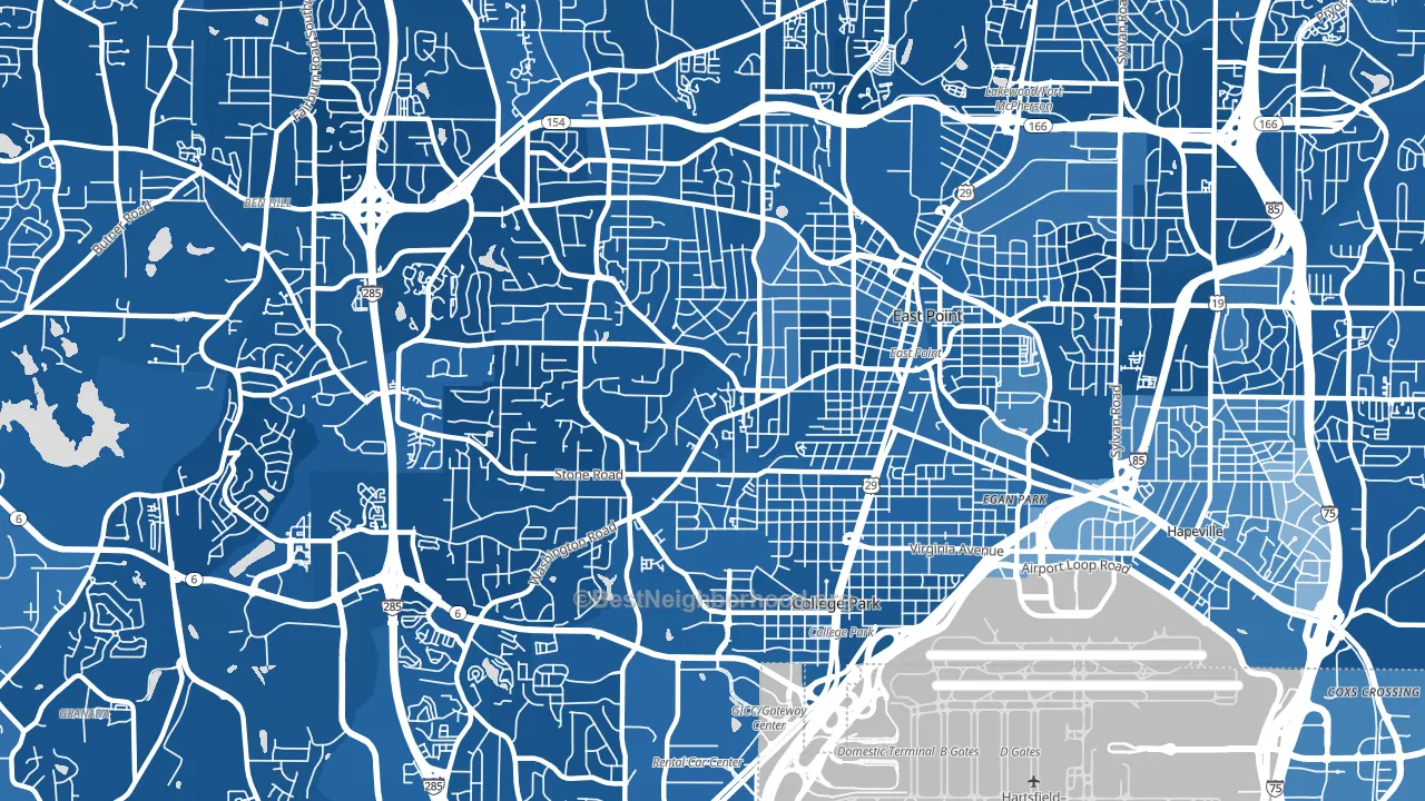 30344, GA block-group political-lean map