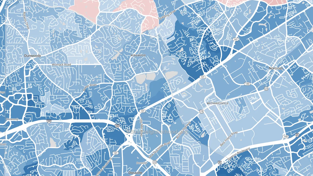 30360, GA block-group political-lean map