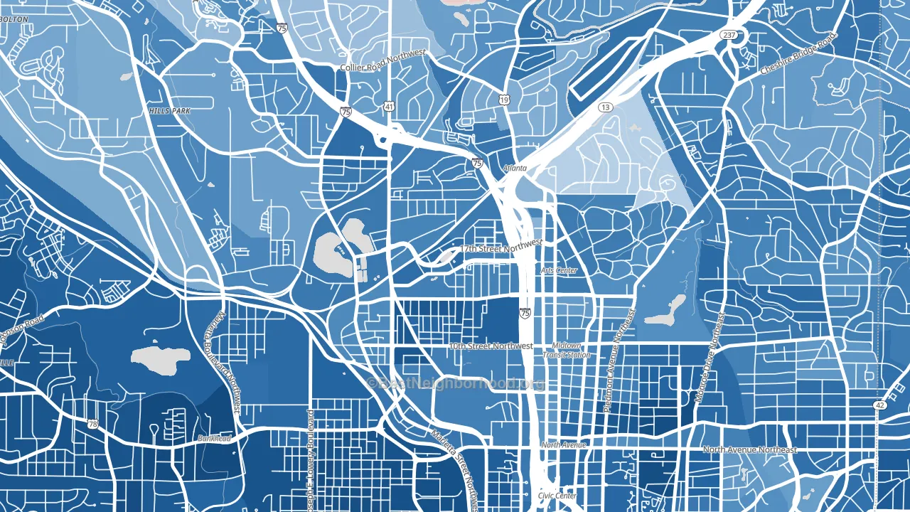 30363, GA block-group political-lean map
