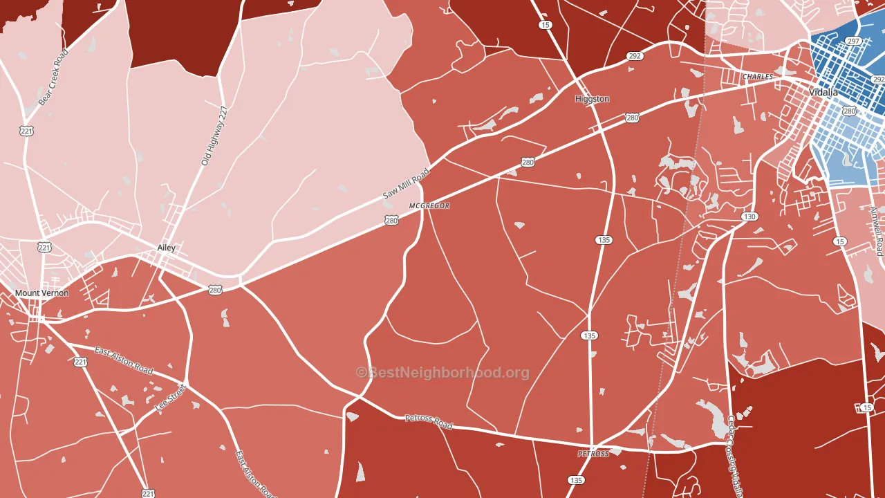 30410, GA block-group political-lean map