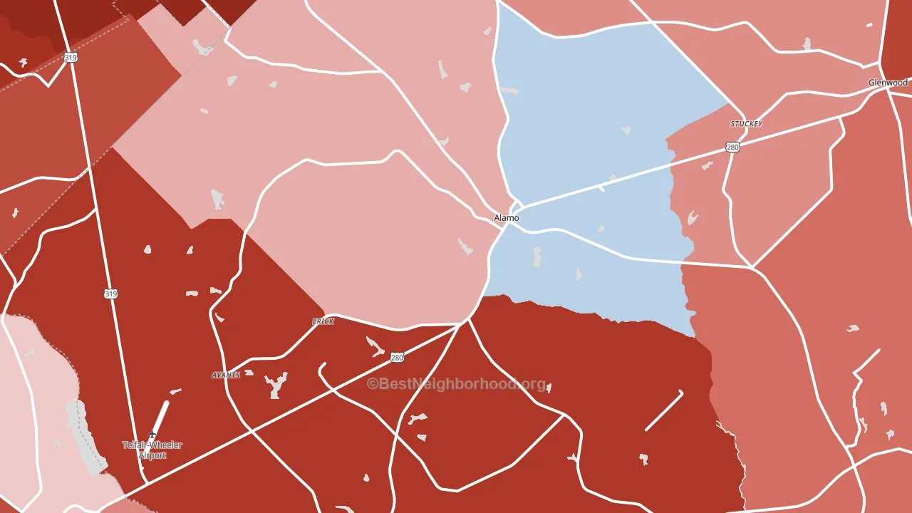 30411, GA block-group political-lean map