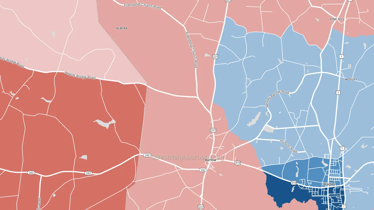 30413, GA block-group political-lean map