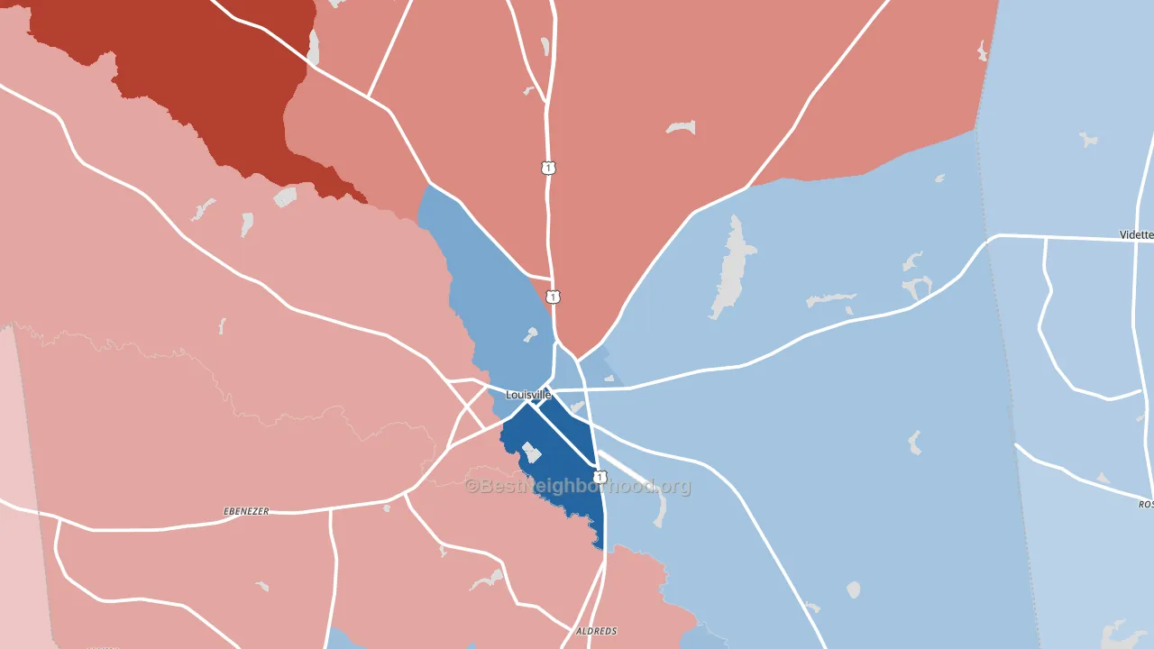 30434, GA block-group political-lean map