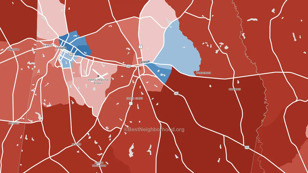 30436, GA block-group political-lean map