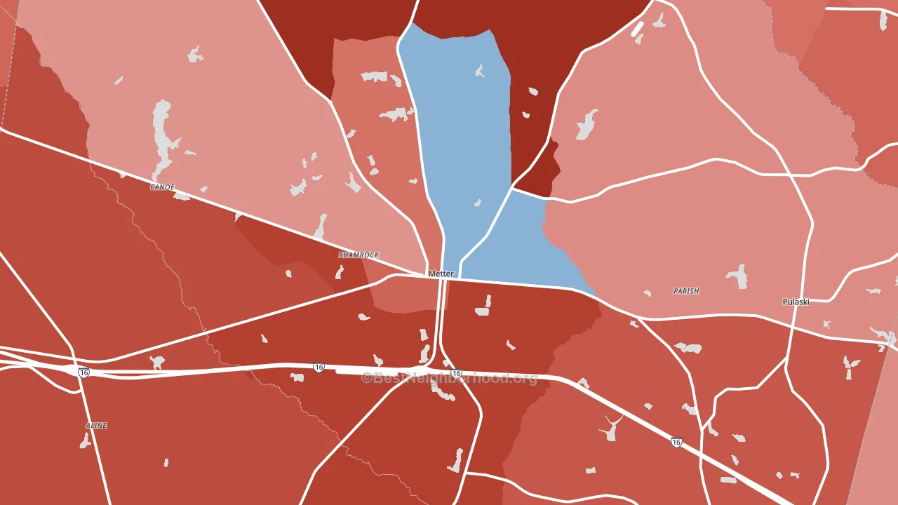 30439, GA block-group political-lean map