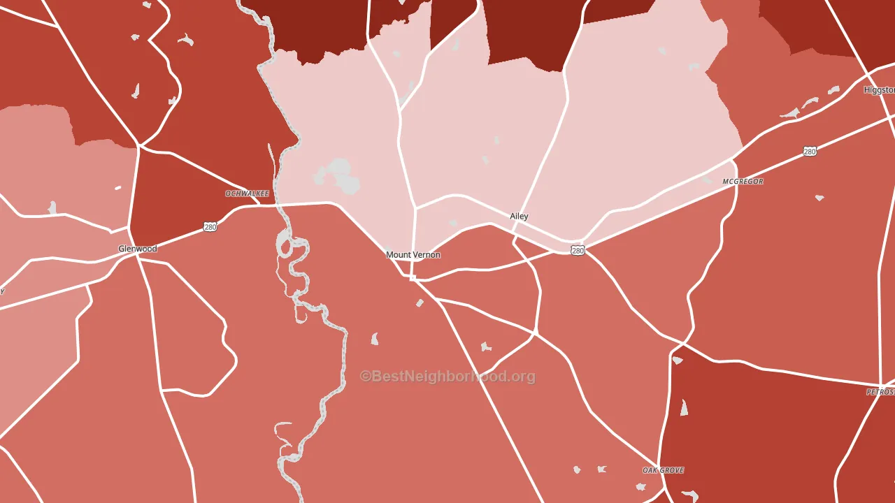 30445, GA block-group political-lean map