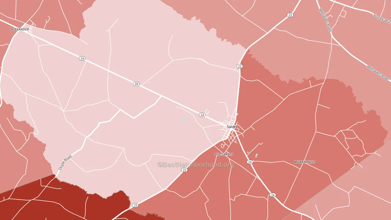 30456, GA block-group political-lean map