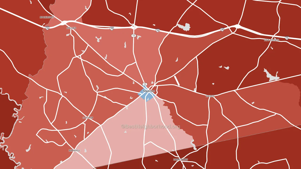 30457, GA block-group political-lean map