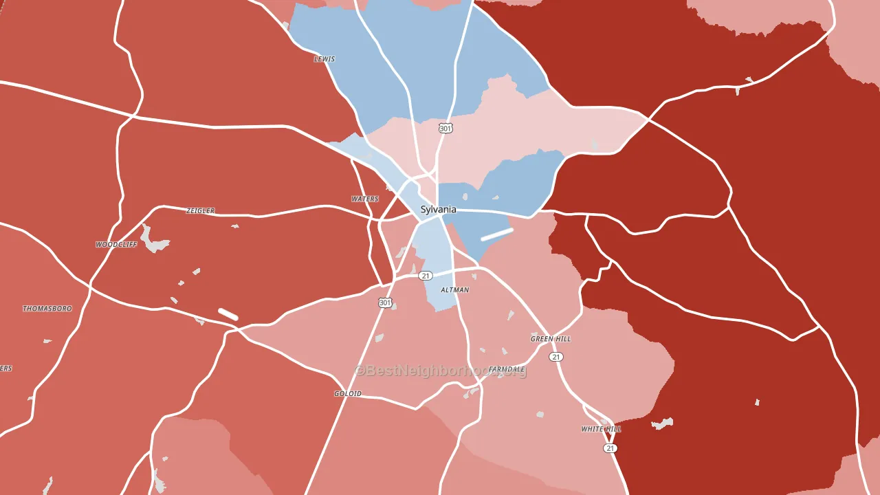 30467, GA block-group political-lean map