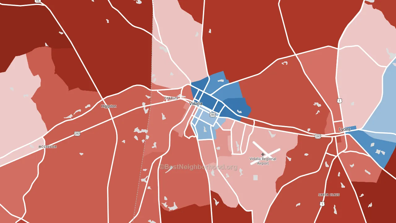 30474, GA block-group political-lean map