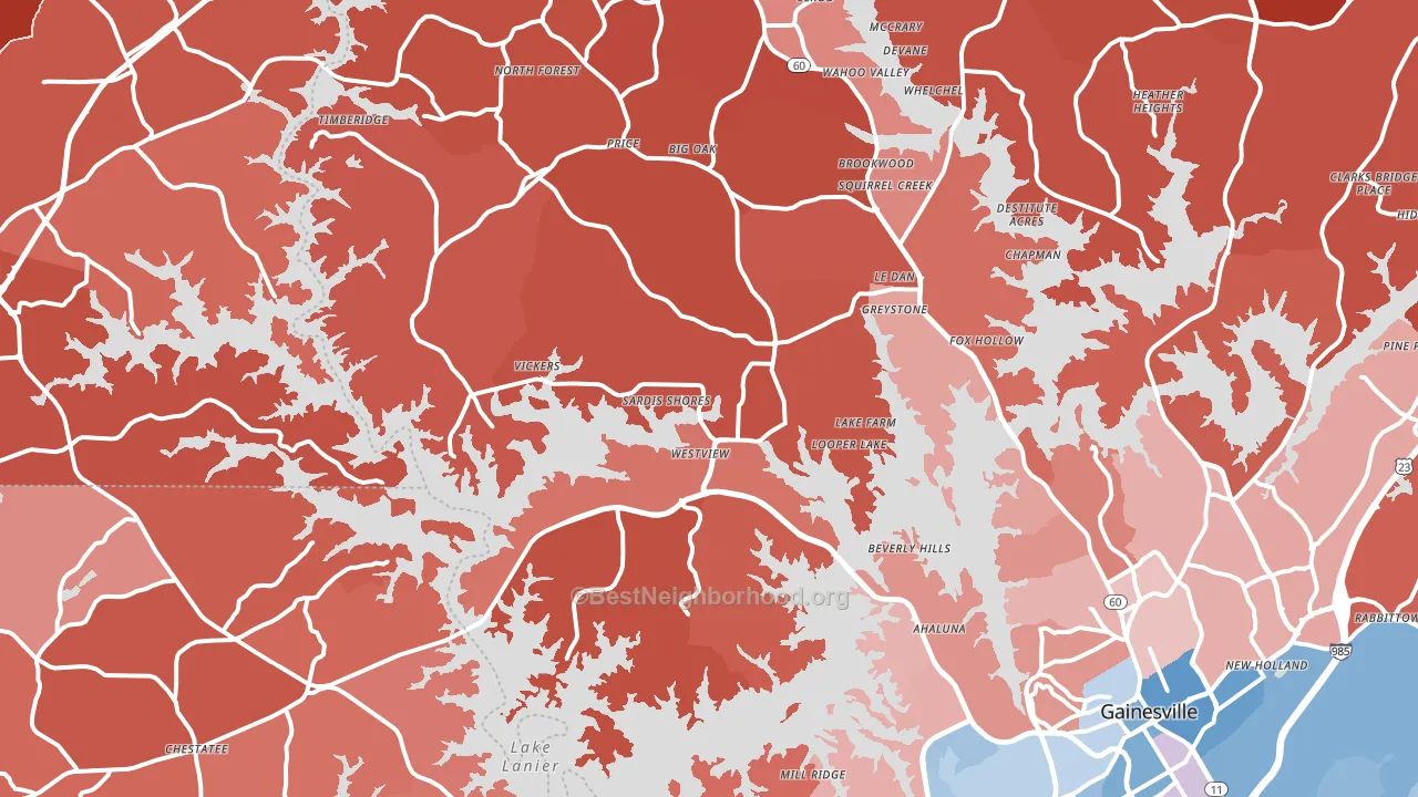 30506, GA block-group political-lean map