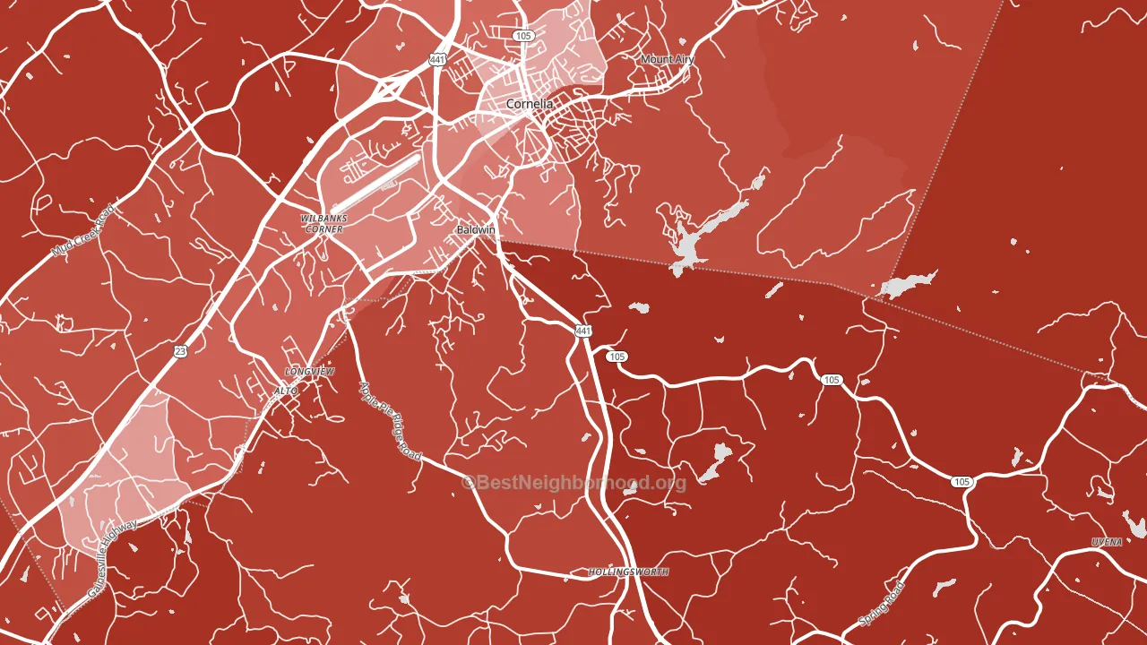 30511, GA block-group political-lean map