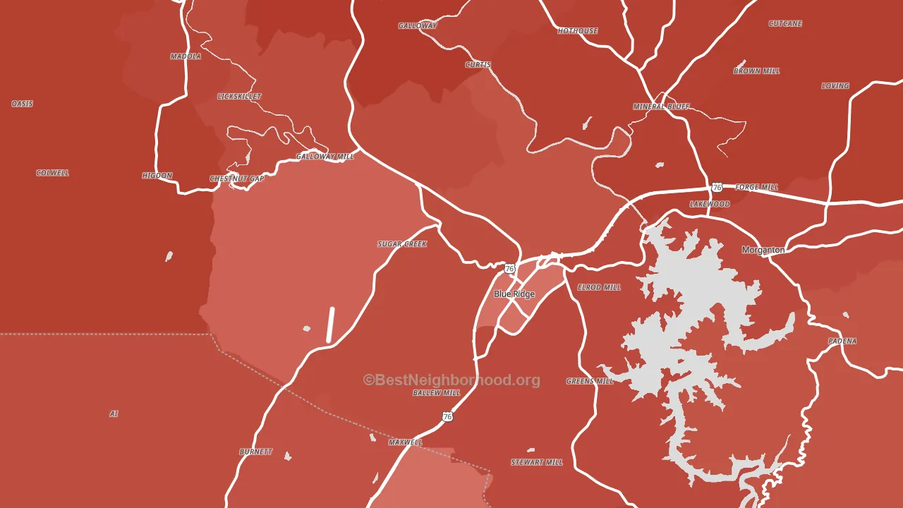 30513, GA block-group political-lean map