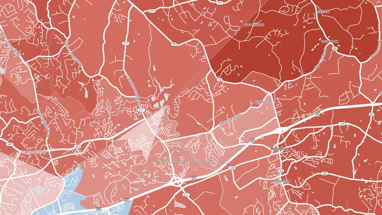 30517, GA block-group political-lean map