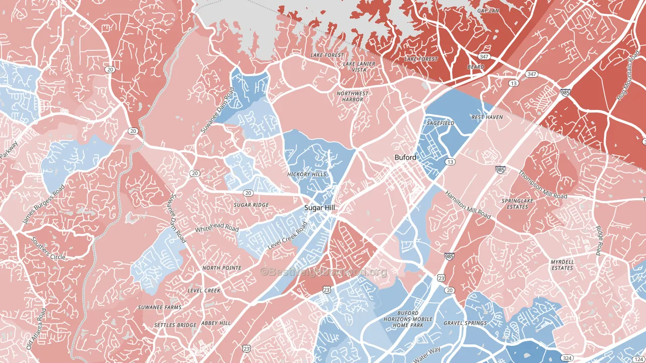 30518, GA block-group political-lean map