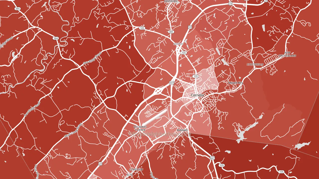 30531, GA block-group political-lean map