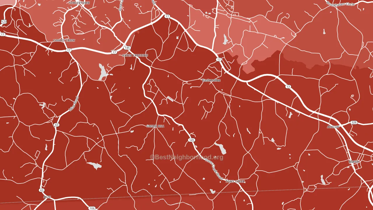 30538, GA block-group political-lean map