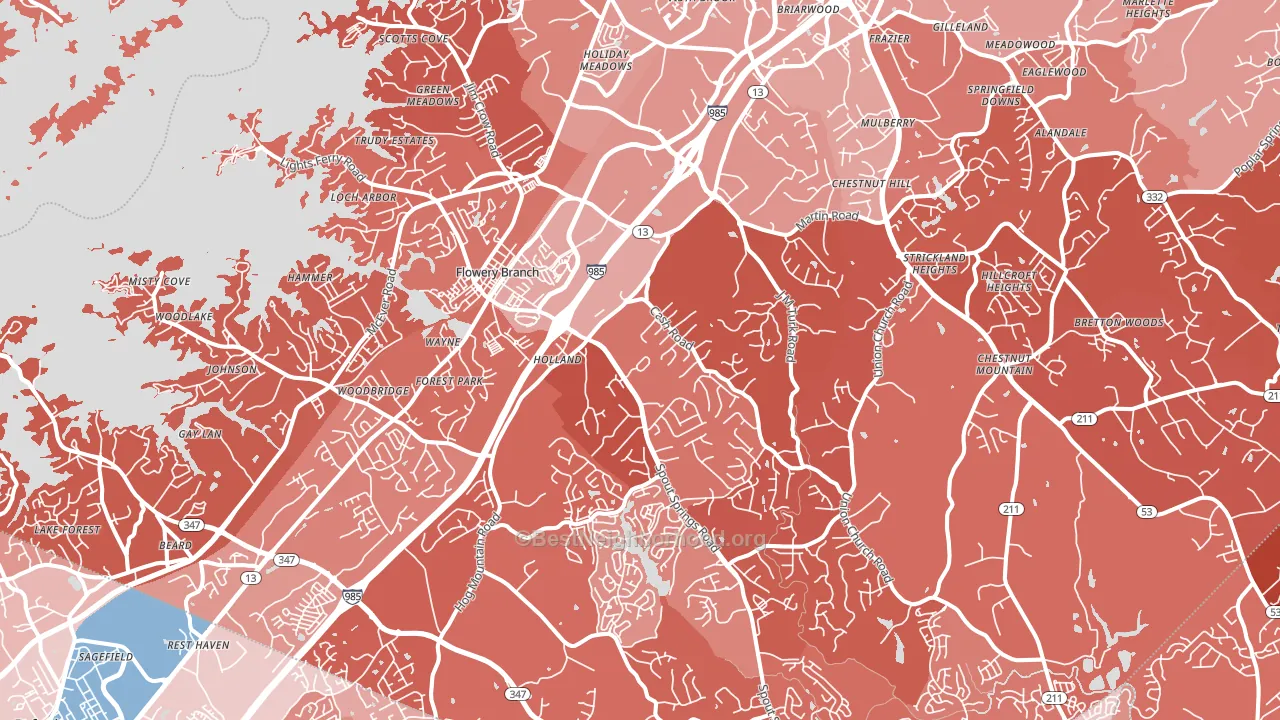 30542, GA block-group political-lean map
