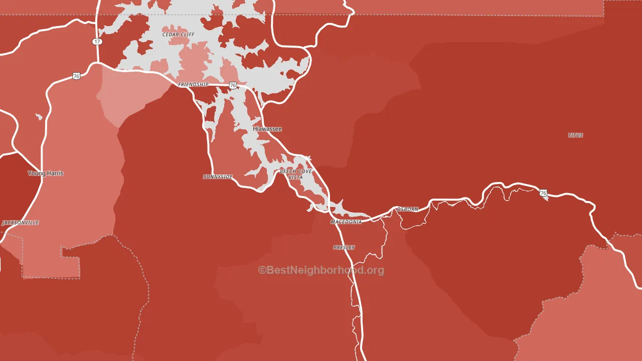 30546, GA block-group political-lean map