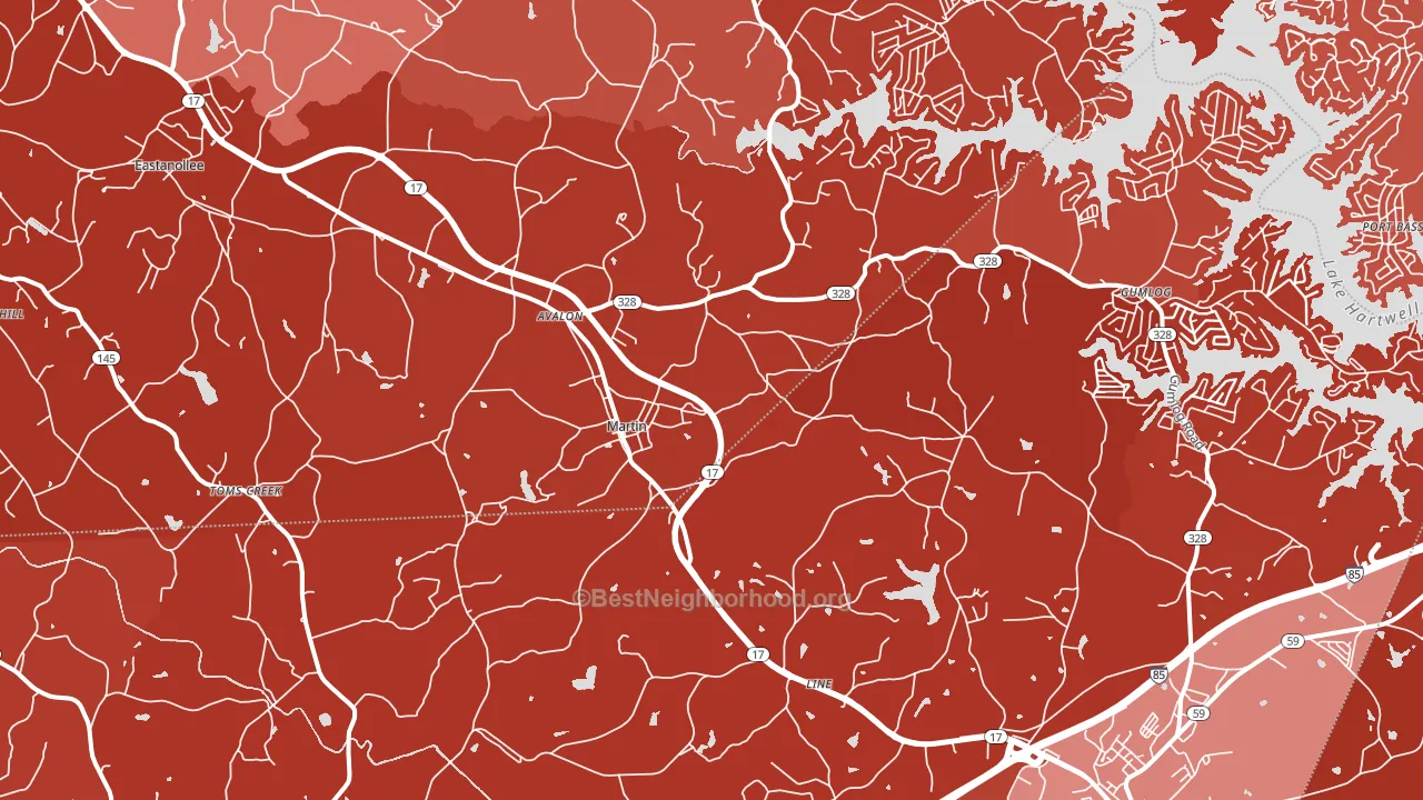 30557, GA block-group political-lean map