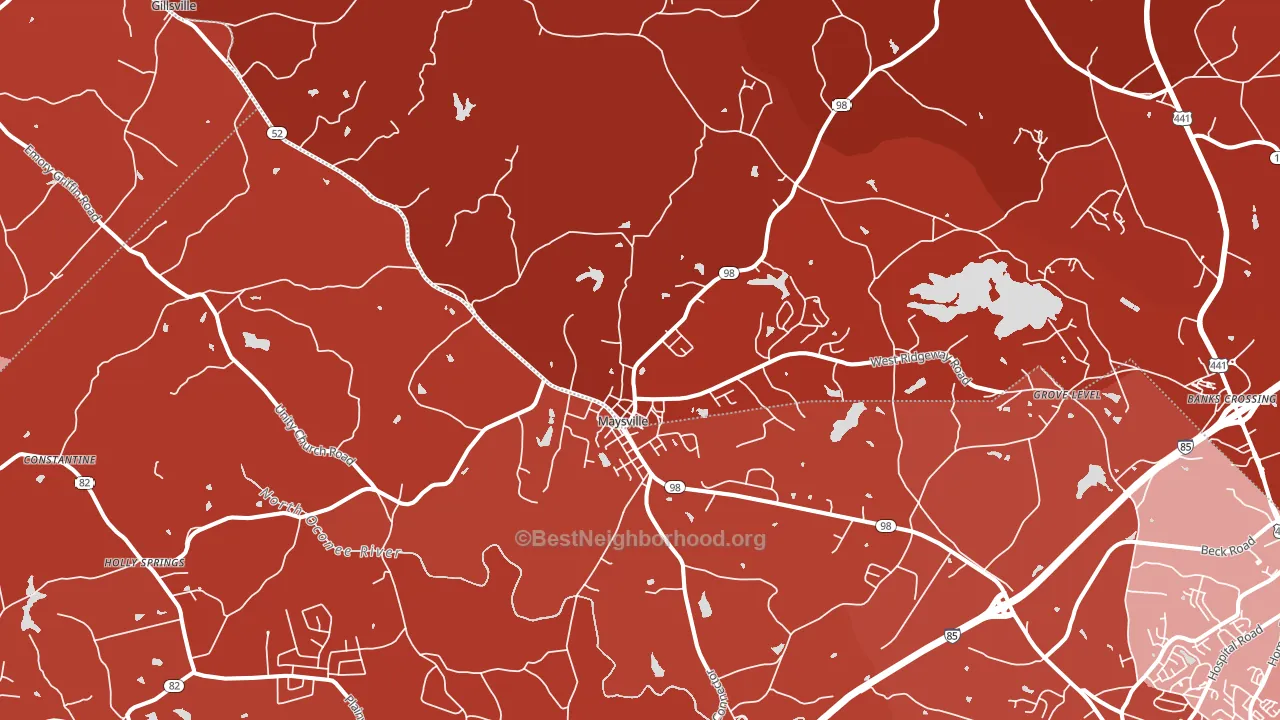 30558, GA block-group political-lean map