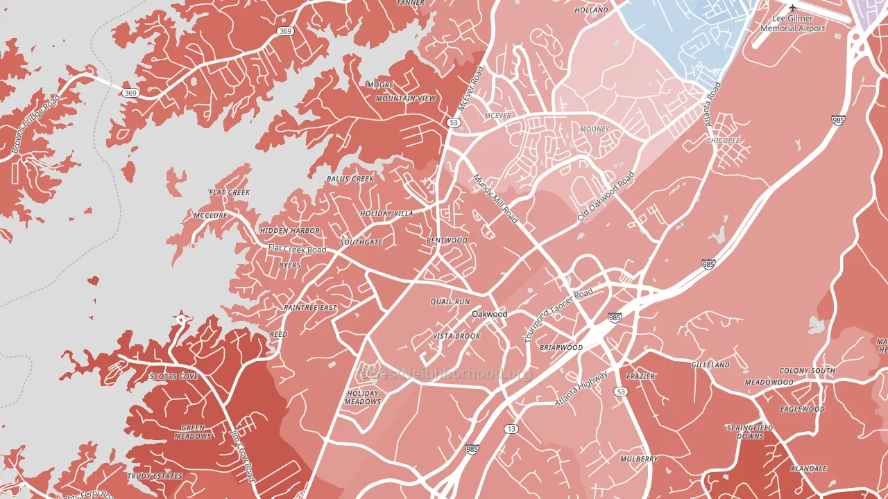 30566, GA block-group political-lean map