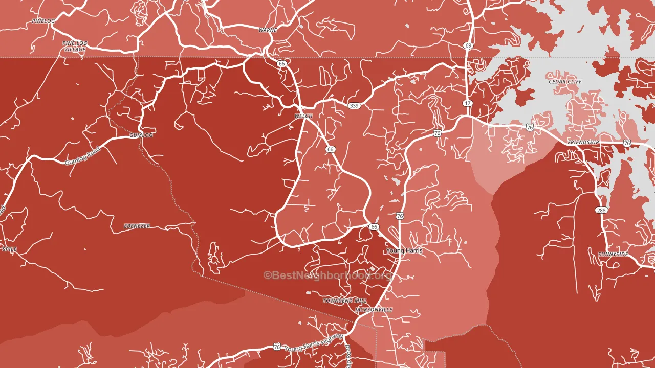 30582, GA block-group political-lean map