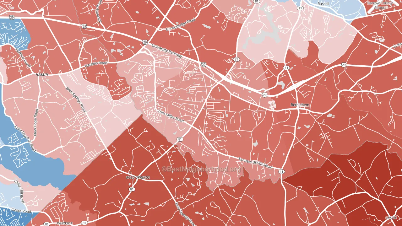30620, GA block-group political-lean map