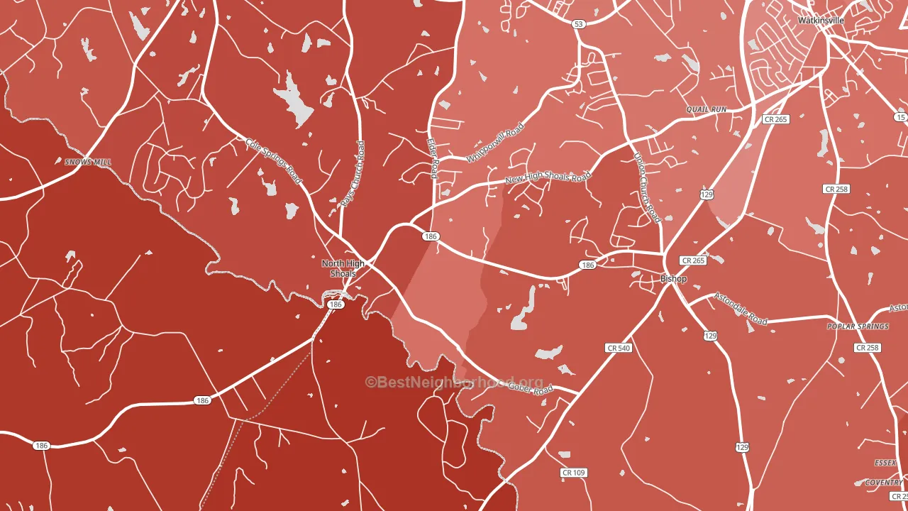 30621, GA block-group political-lean map
