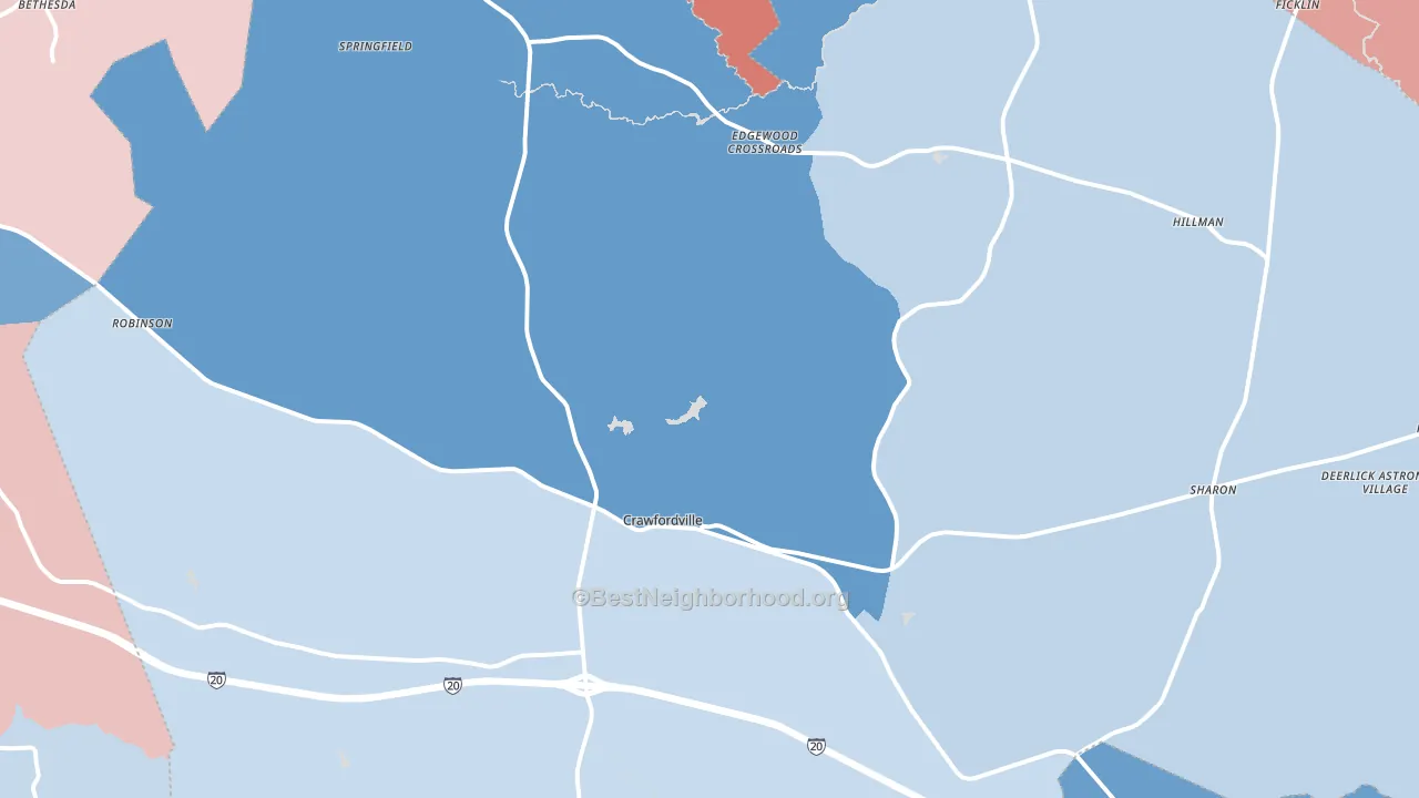 30631, GA block-group political-lean map
