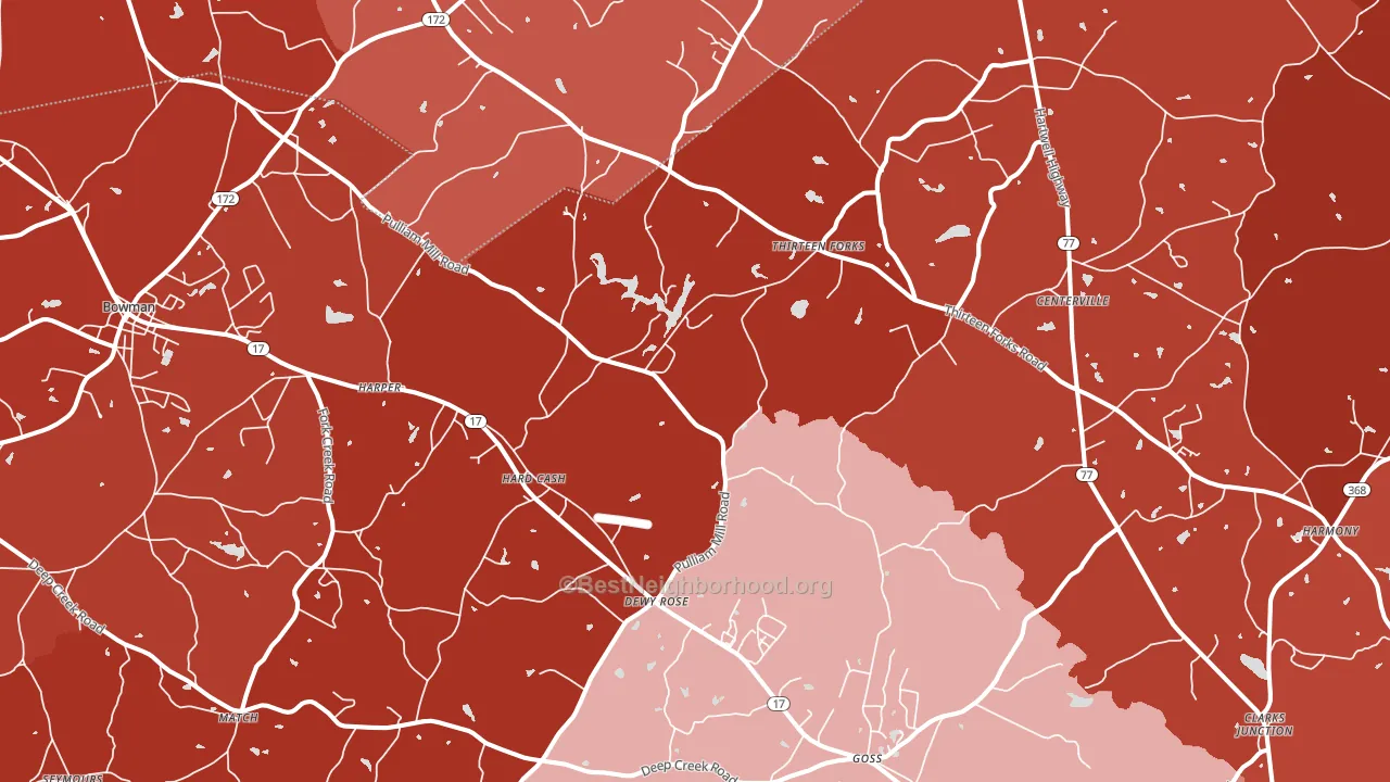 30634, GA block-group political-lean map