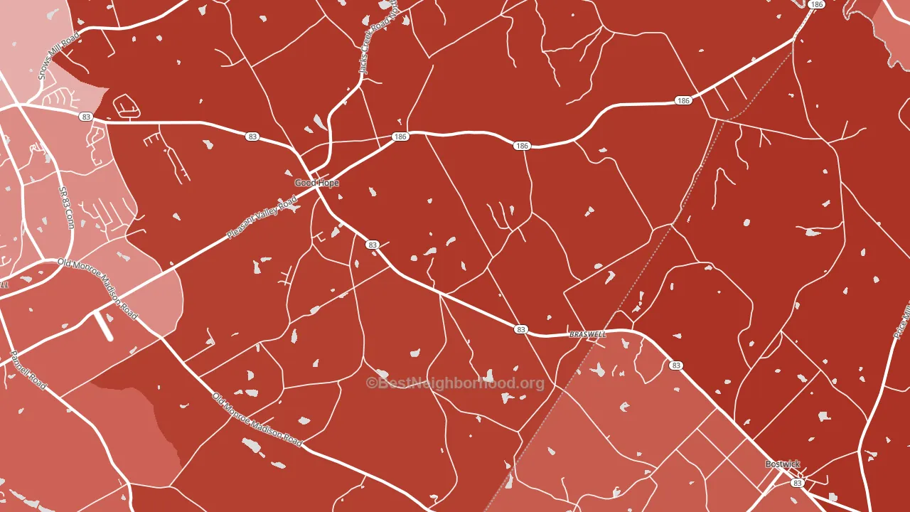 30641, GA block-group political-lean map